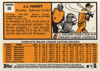2012 Topps Heritage #88 J.J. Hardy Back