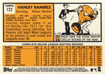 2012 Topps Heritage #122 Hanley Ramirez Back
