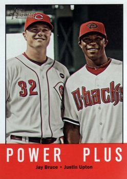 2012 Topps Heritage #242 Power Plus (Jay Bruce / Justin Upton) Front