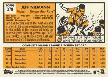 2012 Topps Heritage #378 Jeff Niemann Back