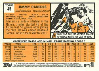 2012 Topps Heritage #45 Jimmy Paredes Back