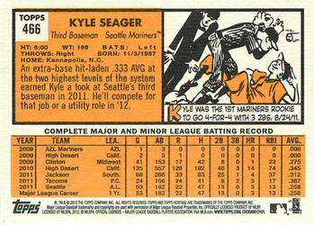 2012 Topps Heritage #466 Kyle Seager Back