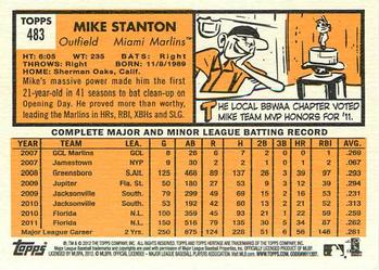 2012 Topps Heritage #483 Mike Stanton Back