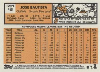 2012 Topps Heritage #489 Jose Bautista Back