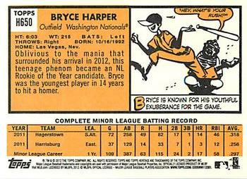 2012 Topps Heritage #H650 Bryce Harper Back