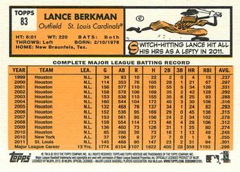 2012 Topps Heritage #83 Lance Berkman Back
