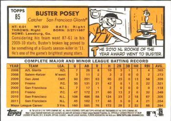2012 Topps Heritage #85 Buster Posey Back