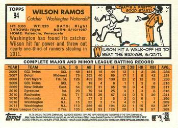 2012 Topps Heritage #94 Wilson Ramos Back