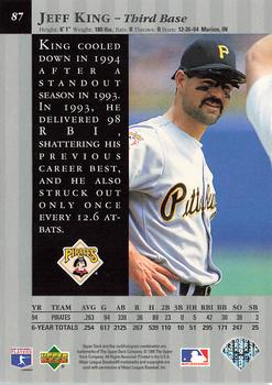 1995 Upper Deck - Special Edition #87 Jeff King Back