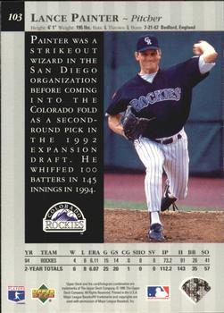 1995 Upper Deck - Special Edition #103 Lance Painter Back