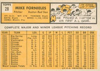 2012 Topps Heritage - 50th Anniversary Buybacks #28 Mike Fornieles Back