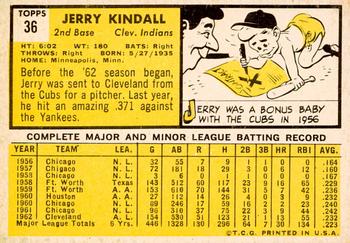2012 Topps Heritage - 50th Anniversary Buybacks #36 Jerry Kindall Back