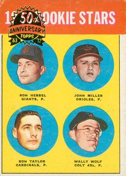 2012 Topps Heritage - 50th Anniversary Buybacks #208 1963 Rookie Stars (Ron Herbel / John Miller / Ron Taylor / Wally Wolf) Front