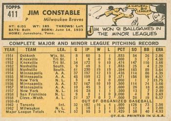 2012 Topps Heritage - 50th Anniversary Buybacks #411 Jim Constable Back