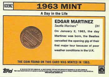 2012 Topps Heritage - 63 Mint #63EMZ Edgar Martinez Back