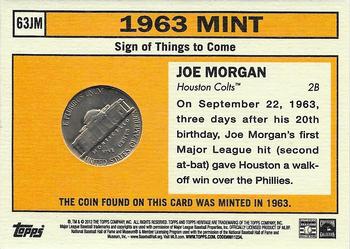 2012 Topps Heritage - 63 Mint #63JM Joe Morgan Back