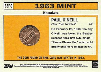 2012 Topps Heritage - 63 Mint #63PO Paul O'Neill Back