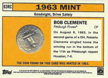 2012 Topps Heritage - 63 Mint #63RC Roberto Clemente Back
