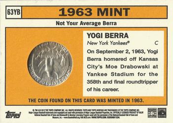 2012 Topps Heritage - 63 Mint #63YB Yogi Berra Back