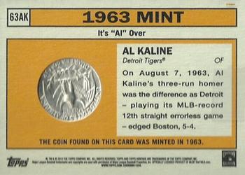 2012 Topps Heritage - 63 Mint #63AK Al Kaline Back