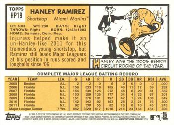 2012 Topps Heritage - Chrome #HP19 Hanley Ramirez Back