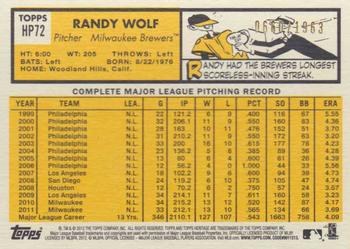 2012 Topps Heritage - Chrome #HP72 Randy Wolf Back
