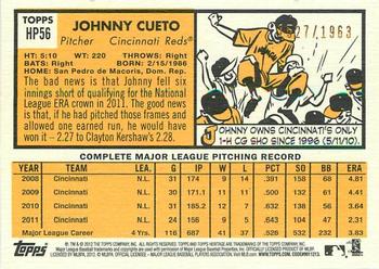 2012 Topps Heritage - Chrome #HP56 Johnny Cueto Back