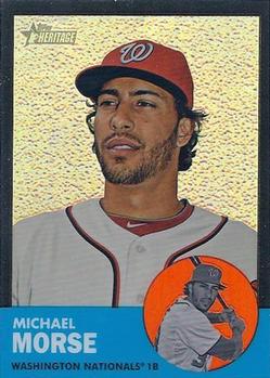 2012 Topps Heritage - Chrome Black Refractors #HP83 Mike Morse Front