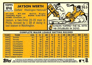 2012 Topps Heritage - Chrome Refractors #HP46 Jayson Werth Back