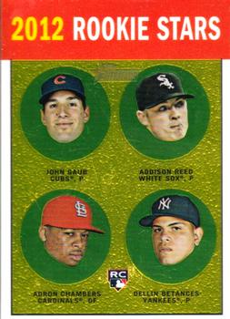 2012 Topps Heritage - Chrome Refractors #HP96 John Gaub / Addison Reed / Adron Chambers / Dellin Betances Front