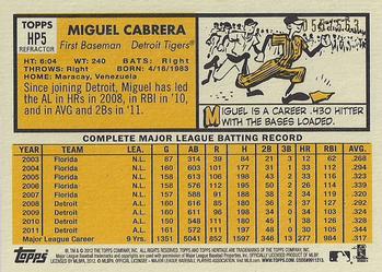 2012 Topps Heritage - Chrome Refractors #HP5 Miguel Cabrera Back