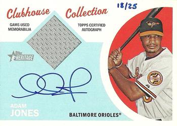 2012 Topps Heritage - Clubhouse Collection Relic Autographs #CCAR-AJ Adam Jones Front