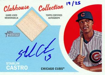2012 Topps Heritage - Clubhouse Collection Relic Autographs #CCAR-SC Starlin Castro Front