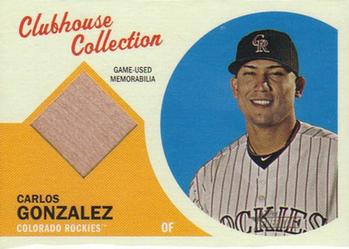 2012 Topps Heritage - Clubhouse Collection Relics #CCR-CGO Carlos Gonzalez Front
