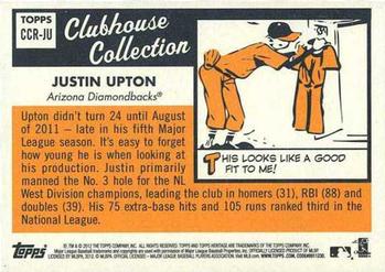 2012 Topps Heritage - Clubhouse Collection Relics #CCR-JU Justin Upton Back