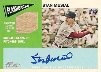 2012 Topps Heritage - Flashback Stadium Relic Autographs #SM Stan Musial Front