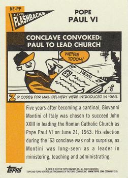 2012 Topps Heritage - News Flashbacks #NF-PP Pope Paul VI Back