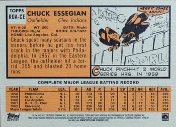 2012 Topps Heritage - Real One Autographs #ROA-CE Chuck Essegian Back