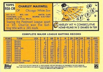 2012 Topps Heritage - Real One Autographs #ROA-CM Charley Maxwell Back