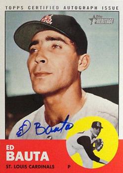 2012 Topps Heritage - Real One Autographs #ROA-EB Ed Bauta Front