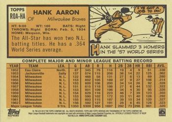 2012 Topps Heritage - Real One Autographs #ROA-HA Hank Aaron Back