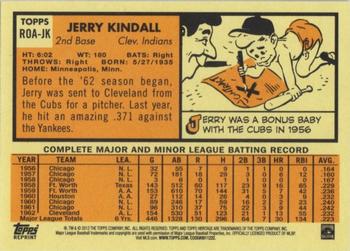 2012 Topps Heritage - Real One Autographs #ROA-JK Jerry Kindall Back