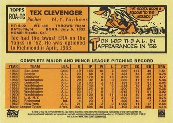 2012 Topps Heritage - Real One Autographs #ROA-TC Tex Clevenger Back