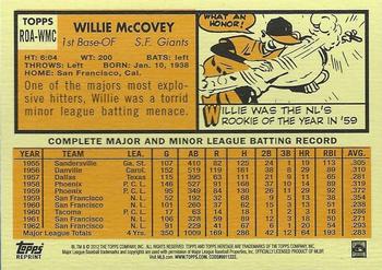 2012 Topps Heritage - Real One Autographs #ROA-WMC Willie McCovey Back