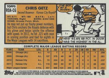 2012 Topps Heritage - Real One Autographs #ROA-CG Chris Getz Back