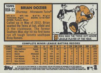 2012 Topps Heritage - Real One Autographs #ROA-DZ Brian Dozier Back