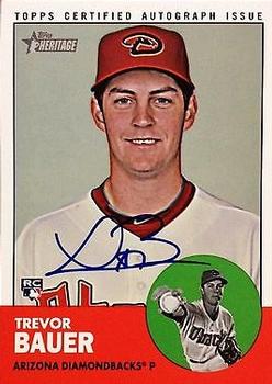 2012 Topps Heritage - Real One Autographs #ROA-TB Trevor Bauer Front