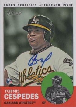2012 Topps Heritage - Real One Autographs #ROA-YC Yoenis Cespedes Front