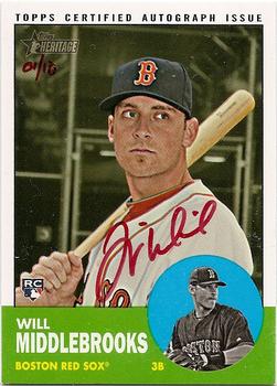 2012 Topps Heritage - Real One Autographs Red Ink #ROA-WM Will Middlebrooks Front