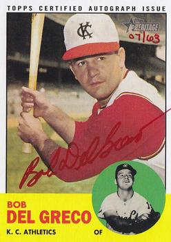 2012 Topps Heritage - Real One Autographs Red Ink #ROA-BD Bobby Del Greco Front